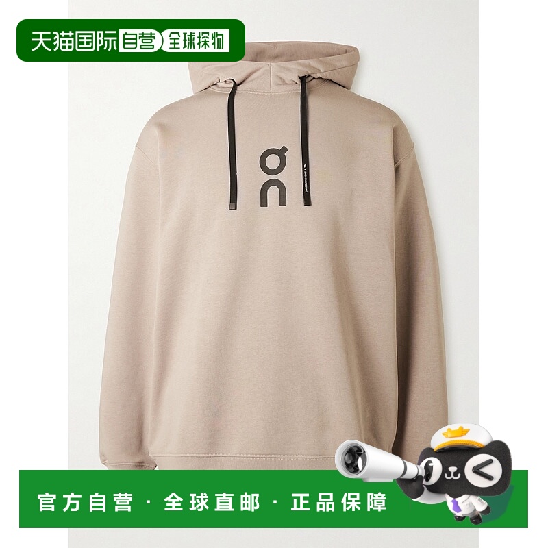 1h可退 潮奢 On 男士 Club 徽标印花有机棉混纺针织连帽衫 1ME100