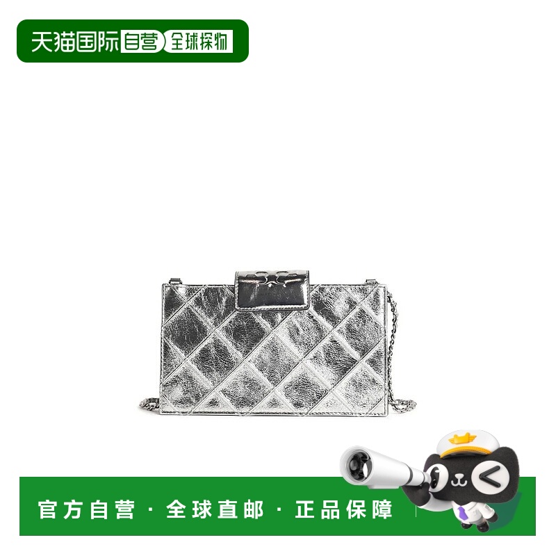 1h可退 TORY BURCH 女士单肩包 175190040 SS2026 银色 链条斜挎