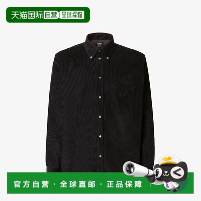 FENDI 男士衬衫 FS1296ATEFF0QA1 SS2026 COMF CORDUROY 黑色长袖