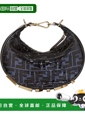 FENDI 女士手拿包 8BS081AVTAF1UK4 SS2026 黑色 FENDIGRAPHY MIN