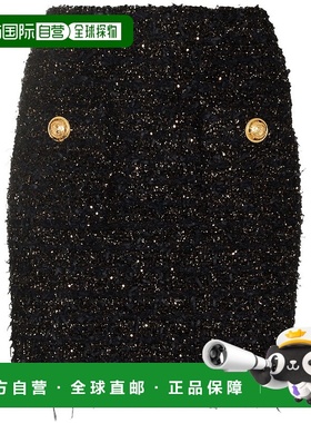 BALMAIN 女士短裤 EF1LB015KB19EAD SS2025 黑色休闲裤