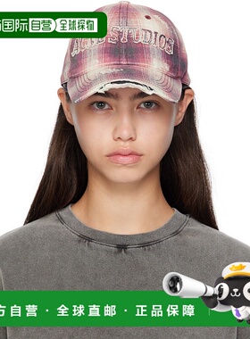 1h可退 潮奢 Acne Studios 艾克妮 女士 粉色做旧棒球帽 C40411