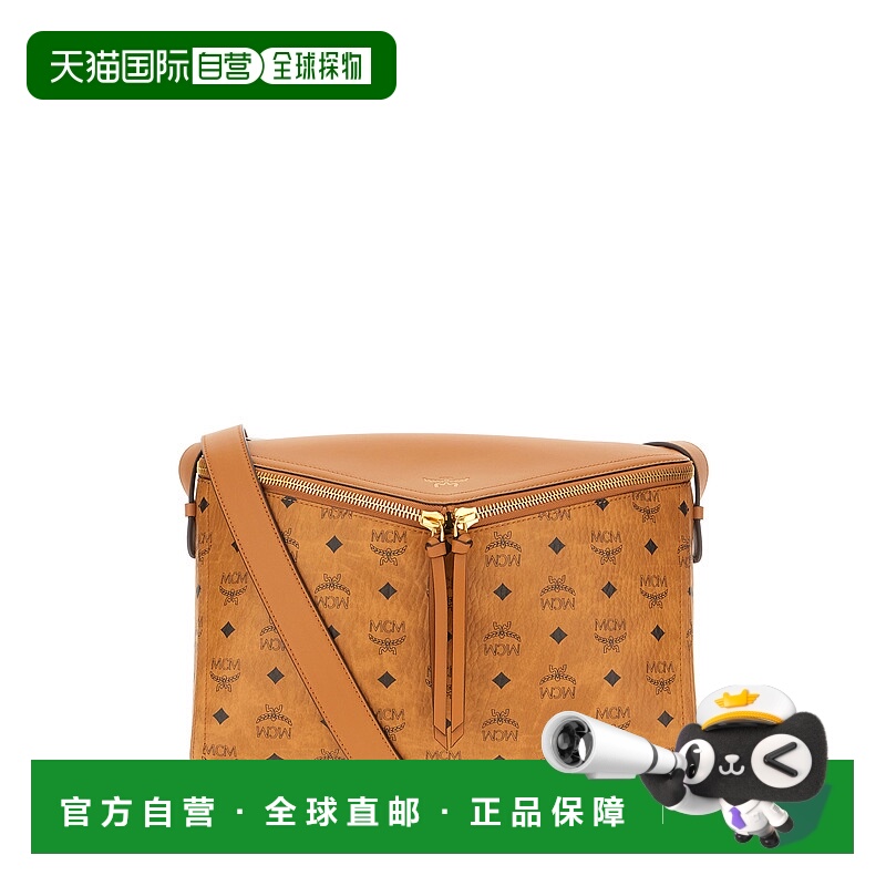 1h可退 MCM 女士斜挎包 MWSFSAK02CO CO 棕色 拉链单肩包
