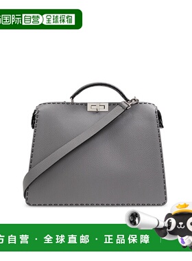 FENDI 男士斜挎包 7VA529ARK0F0FDY AW2024 灰色 贴花中号单肩包