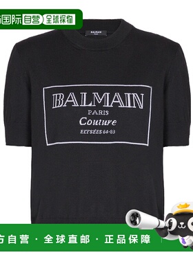 BALMAIN 女士T恤 EF1KA115KH87EAB SS2025 黑色 圆领短袖T恤