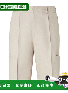 FENDI 男士短裤 FB1061AUVEF0Y19 SS2025 白色 百慕大短裤休闲裤