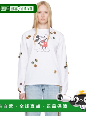 1h可退 潮奢 Coperni 女士 白色 Disney 系列 Mickey 长袖 T 恤 D