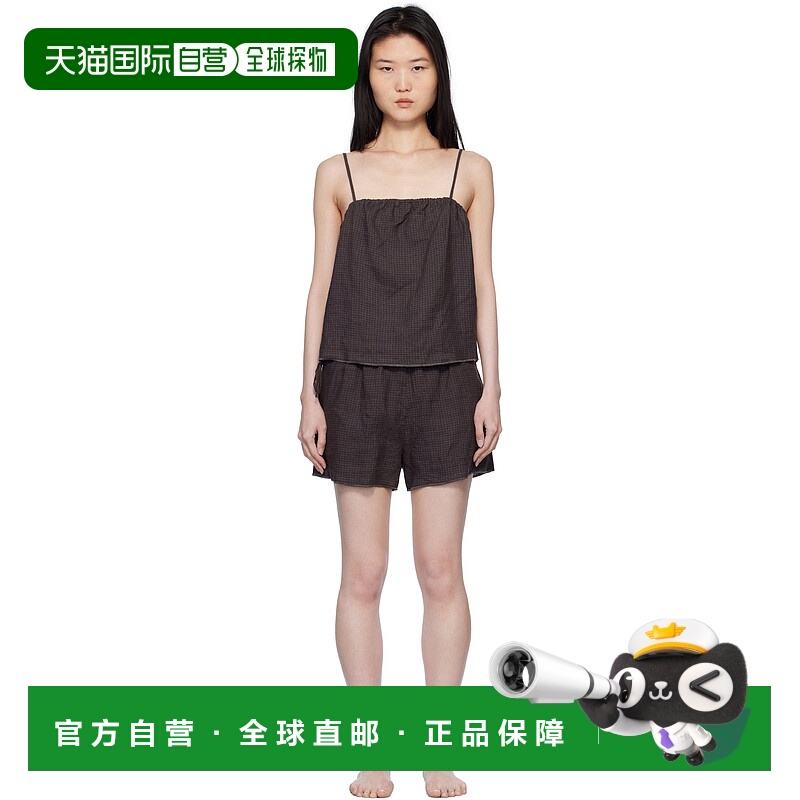 1h可退 潮奢 DEIJI STUDIOS 女士 棕色 & 蓝色 Babylock Linen 睡