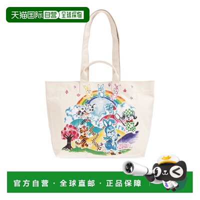 KENZO 女士手提包 FG58SA911F3503 SS2026 白色 卡通大号帆布手提