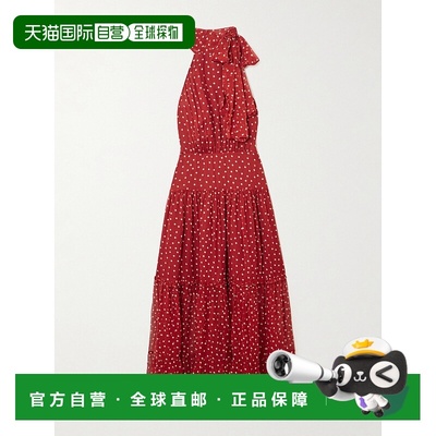 1h可退 潮奢 RIXO 女士 Abi tie-detailed 层叠荷叶边波尔卡圆点