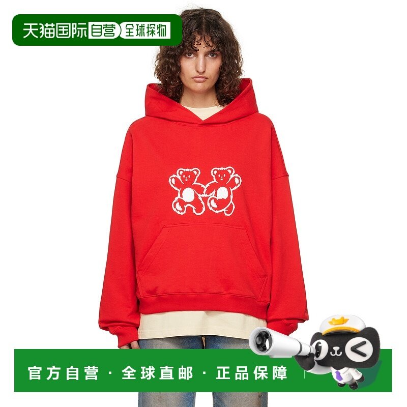 1h可退 潮奢 We11Done 女士 红色 Teddy Twins 连帽衫 WDTH324840