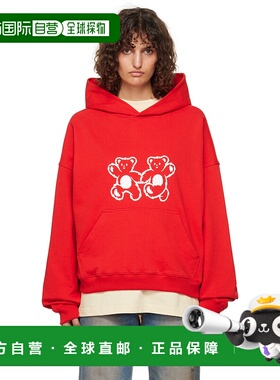 1h可退 潮奢 We11Done 女士 红色 Teddy Twins 连帽衫 WDTH324840