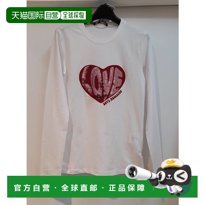 1h可退 MOSCHINO 女士T恤 W4F4305E1512A00 AW2021 白色 长袖T恤