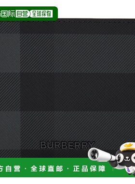 1h可退 潮奢 Burberry 巴宝莉 男士 黑色 & 灰色 Check Slim 钱包
