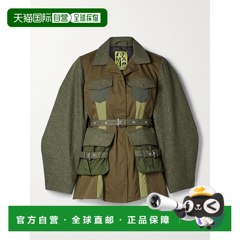 1h可退 潮奢 MARQUES' ALMEIDA 女士 配腰带拼缝纯棉帆布斜纹布夹