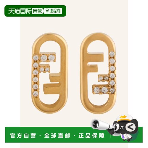 FENDI 女士耳饰 100294618019500 CO 金色 O'LOCK stud earrings