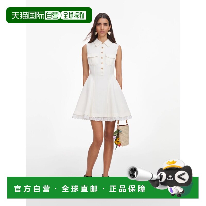 Self-Portrait 女士 亚麻混纺无袖迷你连衣裙 PF26010SACCREAM