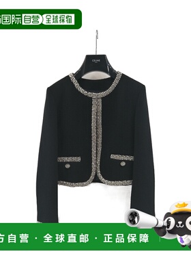 CELINE 女士西服 2V42W280Z38NO SS2025 黑色 长袖休闲夹克外套