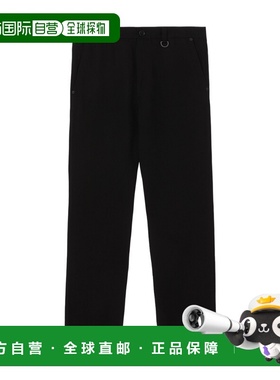 BURBERRY 男士休闲裤 80502111 SS2022 黑色 D 型环装饰棉麻混纺