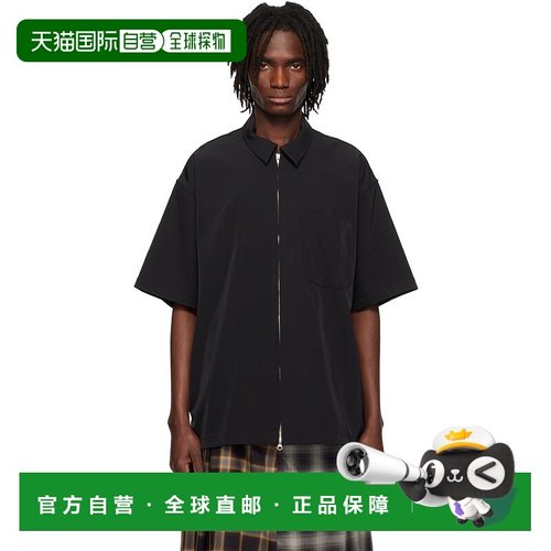 1h可退 潮奢 Song For The Mute 男士 黑色 Zip Up Gym 衬衫 251M