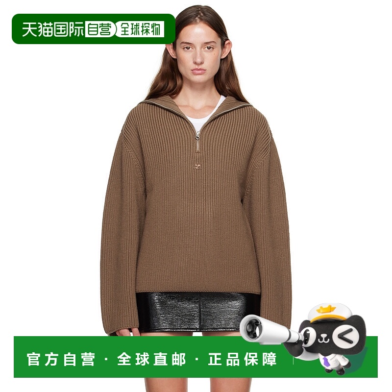 1h可退 潮奢 Courreges 女士 棕色 Ribbed Wool Trucker 毛衣 325
