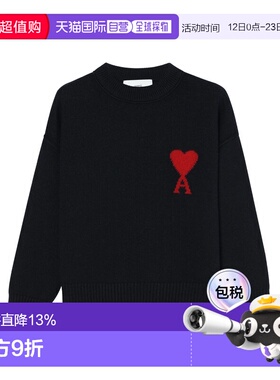 AMI PARIS 专柜款 女士红色爱心圆领毛衣H25UKS838018