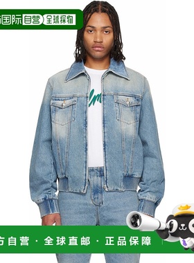 1h可退 潮奢 Balmain 巴尔曼 男士 蓝色 Cropped Lined 牛仔夹克