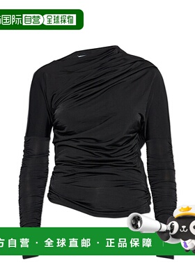 GANNI 女士背心吊带 T43933733099 AW2025 黑色 Draped Top上衣