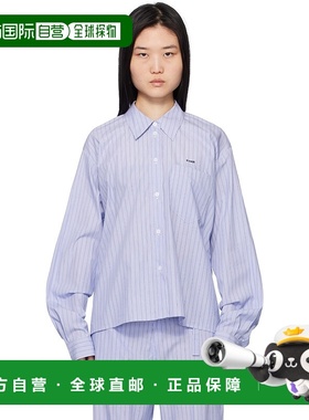 1h可退 潮奢 Pushbutton 女士 蓝色 Stripe Square Shape 衬衫 PB