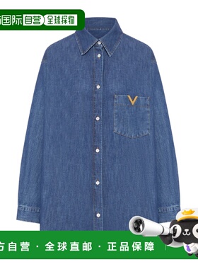 VALENTINO 女士衬衫 BDB03K9YA558 SS2026 蓝色 长袖衬衫