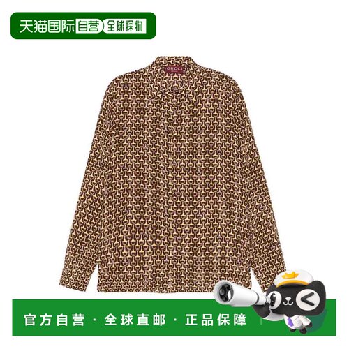 GUCCI 男士衬衫 847034ZAT4Z6018 AW2025 花色 Horsebit shirt