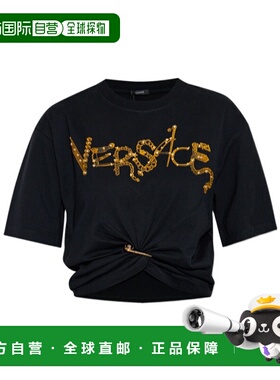 VERSACE 女士T恤 10183841A163401B000 AW2025黑色短袖