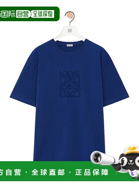 LOEWE 男士T恤 H526Y22XB85160 SS2024 蓝色 徽标短袖T恤男装