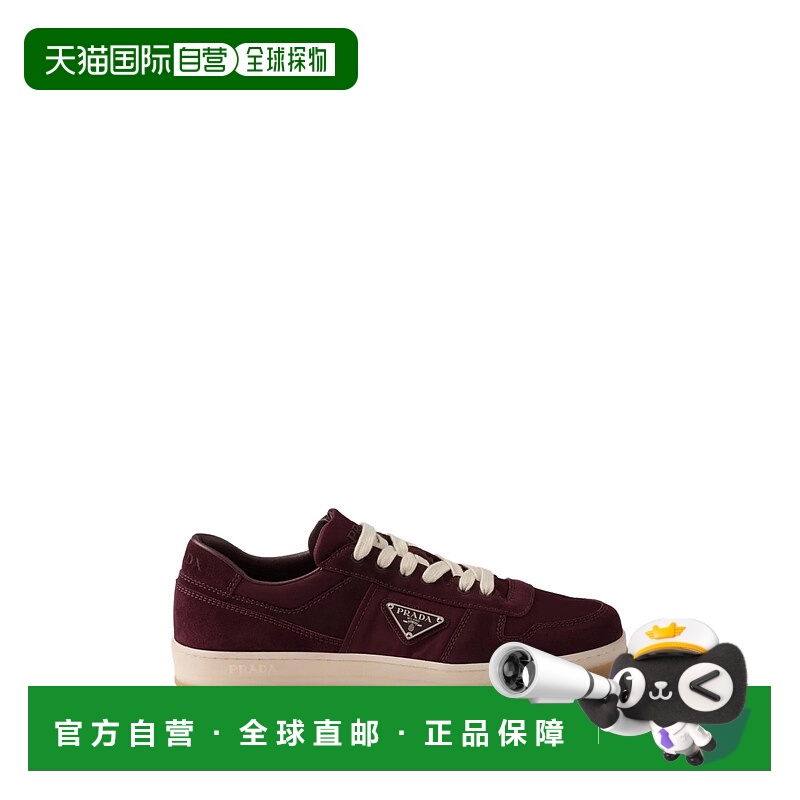 1h可退 PRADA 男士休闲鞋 2EE364FD002D7RF0007 AW2025 酒红色