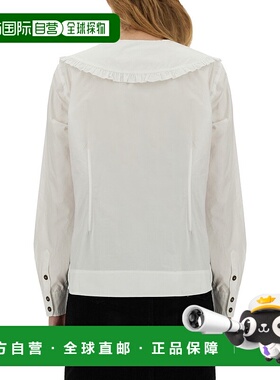 GANNI 女士衬衫 F5778151-4 CO 白色 PETER PAN COLLAR SHIRT