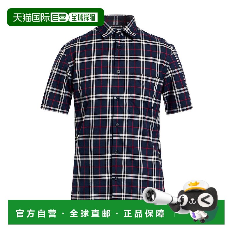 1h可退 潮奢 Burberry 巴宝莉 男士 格纹衬衫 blue蓝色 舒适时尚