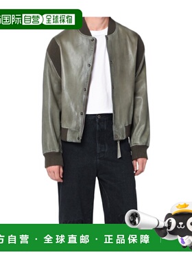 LOEWE 男士外套 H526Y34L744160 AW2025 军绿色 长袖皮夹克