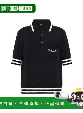 BALMAIN 男士POLO衫 DH1GB045KF96EER CO 黑色 短袖polo衫