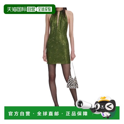 SELF-PORTRAIT 女士连衣裙 SS26169SG SS2026 绿色 水钻迷你连衣