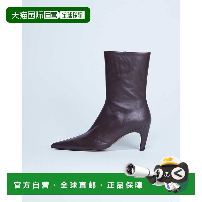 1h可退 潮奢 Topshop 女士 Neeve premium 皮质高跟酒红色短靴