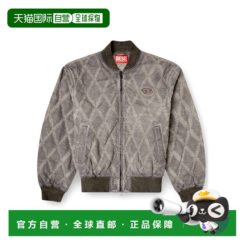 DIESEL 男士夹克 A214190IQAX93R SS2026 灰色 绗缝菱格纹飞行员