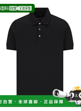 FENDI 男士POLO衫 FY1309ASDTF0QA1 AW2025 黑色 压纹短袖 Polo
