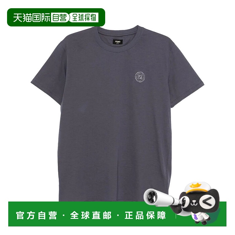 1h可退 FENDI 男士T恤 FY1319AV0HF0PTH AW2025 蓝色 T-SHIRT CO