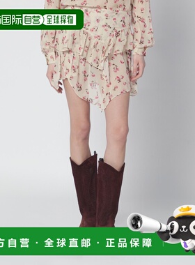 潮奢 ISABEL MARANT 女士 Lolita 浅褐色印花迷你半身裙 JU0486FA