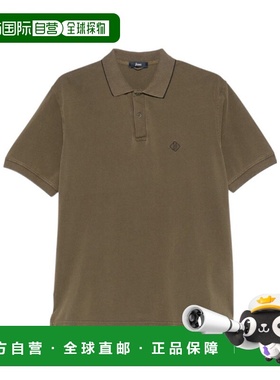 HERNO 男士T恤 JPL00134U540067730 SS2025 棕色 logo刺绣polo衫