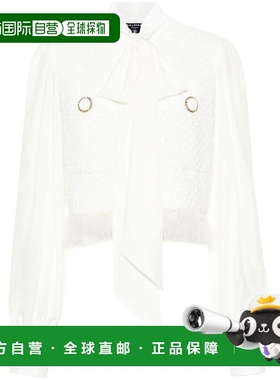 BALMAIN 女士西服 DF1SD210MF180FA AW2024 白色 长袖流苏细节休