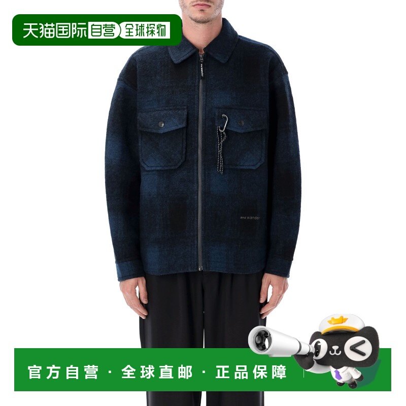 1h可退 潮奢 And Wander 男士 Wander 羊毛蓬松格子夹克 57452830