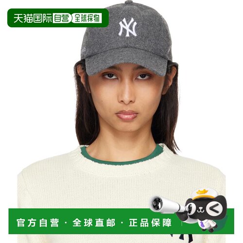 SPORTY & RICH 女士 灰色 '47 联名 Yankees 系列 Serif Wool 棒