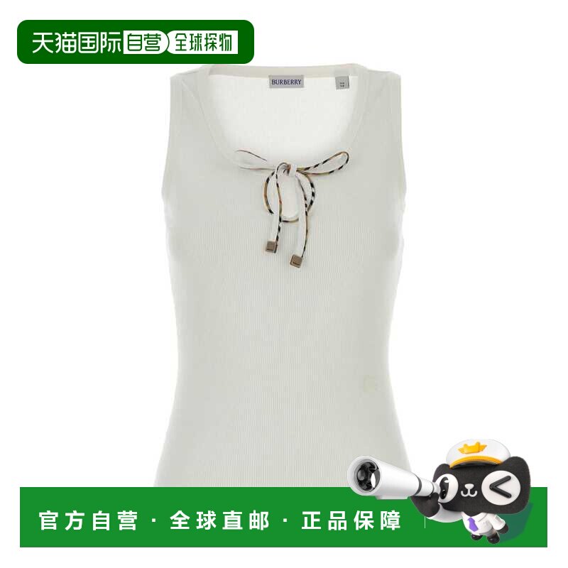 BURBERRY 女士T恤 8127208B7078 AW2026 白色 Tierra lace-up top - 实物图