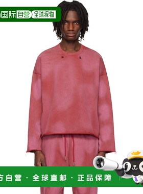 1h可退 潮奢 KUSIKOHC 男士 红色褪色套头衫 KUS5SW303CNTR978555